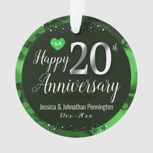 Happy 20th Wedding Jubileum Ornament (voorkant)