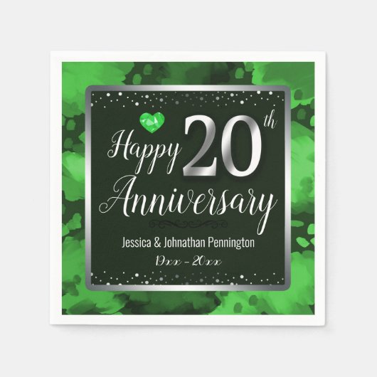 Happy 20th Wedding Jubileum Servet (Voorkant)