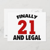 Happy 21-dag briefkaart (Voorkant / Achterkant)