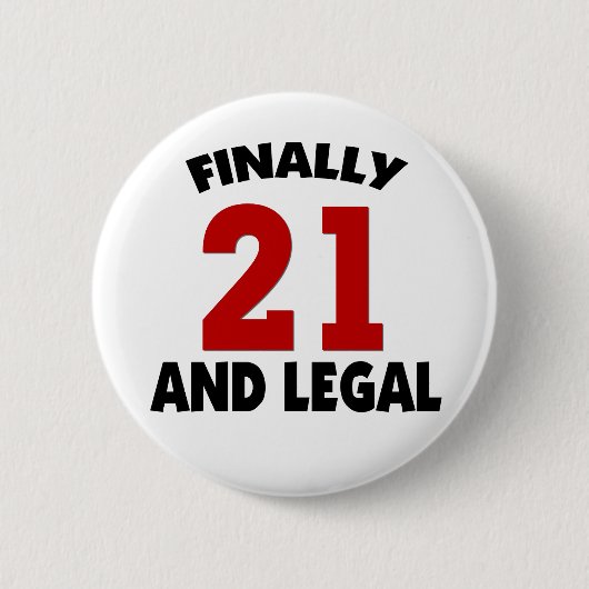 Happy 21-dag ronde button 5,7 cm (Voorkant)