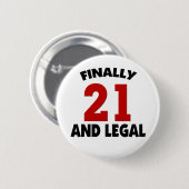 Happy 21-dag ronde button 5,7 cm (Voorkant /achterkant)