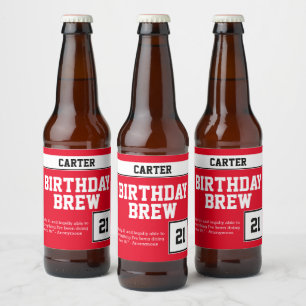 Happy 21st Birthday Brew Bier Etiket