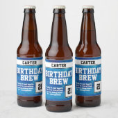 Happy 21st Birthday Brew Bier Etiket (Flessen)