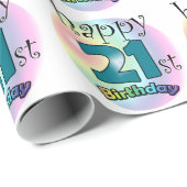 Happy 21st Birthday Cadeaupapier (Rol Hoek)