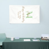 Happy 21st Birthday green add name monogram brown  Spandoek (Beurs)