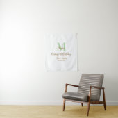 Happy 21st Birthday green add name monogram brown  Wandkleed (In situ)