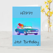 HAPPY **21st** BIRTHDAY KAART (Gele Bloem)