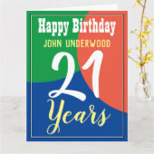 Happy 21st Birthday Kaart (Gele Bloem)