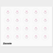Happy 21st Birthday roze voeg naam monogram modern Ronde Sticker (Vel)