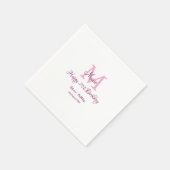 Happy 21st Birthday roze voeg naam monogram modern Servet (Hoek)