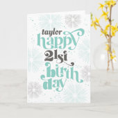 Happy 21st Birthday Wenskaart Kaart (Gele Bloem)