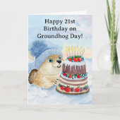  Happy 21st Groundhog Day Birthday  Kaart (Voorkant)