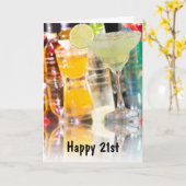 HAPPY 21st=PARTY GENIET VAN UW DAG TE VIEREN Kaart (Gele Bloem)