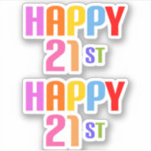 Happy 21st sticker (Voorkant)