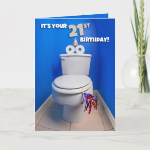 Happy 21st Verjaardag Toilet Potty Humor Feestdagen Kaart