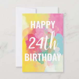 Happy 24th Birthday Kaart ("Gradients Waterverf")