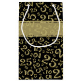 Happy 25th Birthday Black/Gold Number Pattern Klein Cadeauzakje (Achterkant)