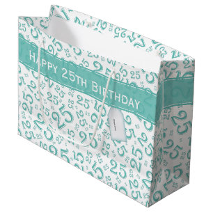 Happy 25th Birthday Blauwgroen Random Number Patte Groot Cadeauzakje