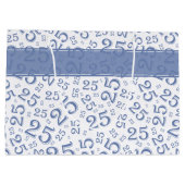 Happy 25th Birthday Blue Random Number Pattern 25 Groot Cadeauzakje (Achterkant)