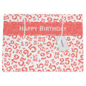 Happy 25th Birthday Ccoral Random Number Pattern Groot Cadeauzakje (Voorkant)