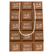 Happy 25th Birthday Chocolate Snoep Bar Medium Cadeauzakje (Achterkant)