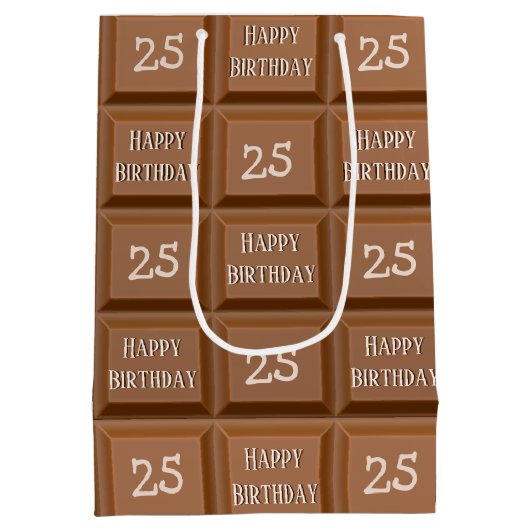 Happy 25th Birthday Chocolate Snoep Bar Medium Cadeauzakje (Achterkant)