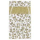 Happy 25th Birthday Gold Random Number Pattern Klein Cadeauzakje (Achterkant)