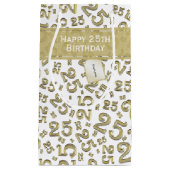 Happy 25th Birthday Gold Random Number Pattern Klein Cadeauzakje (Voorkant)