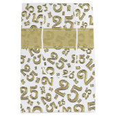 Happy 25th Birthday Gold Random Number Pattern Medium Cadeauzakje (Achterkant)