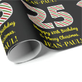 Happy 25th Birthday & Merry Kerstmis, aangepaste n Cadeaupapier (Rol Hoek)