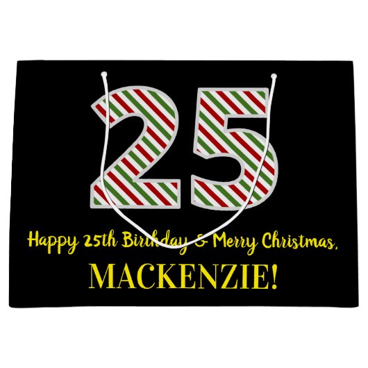 Happy 25th Birthday & Merry Kerstmis, aangepaste n Groot Cadeauzakje (Voorkant)