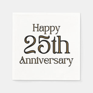 Happy 25th Jubileum 3 Ply Napkins Servet
