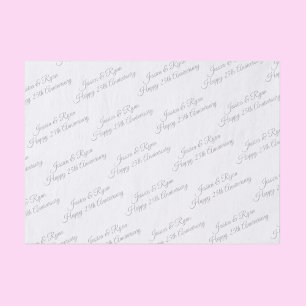 Happy 25th Jubileum DIY Namen/Year Grey Script Tissuepapier