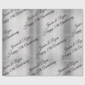 Happy 25th Jubileum DIY Names/Year Black Script Cadeaupapier (Vlak)