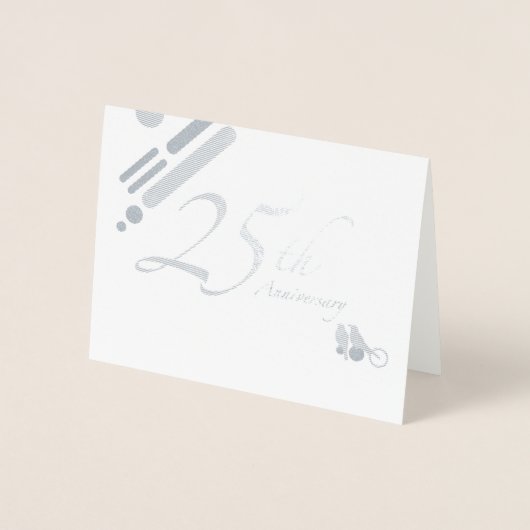 Happy 25th Jubileum Mod Birds Folie Kaarten (Voorkant)