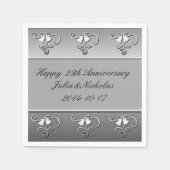 Happy 25th Jubileum Silver Napkins Servet (Voorkant)