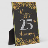 Happy 25th Jubileum Silver Wedding 25 jaar Fotoplaat (Zijkant)