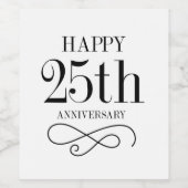 Happy 25th Jubileum Wijnlabel Wijn Etiket (Enkel label)
