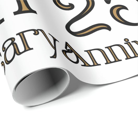 Happy 25th Jubileum Wrapping Paper Cadeaupapier (Rol Hoek)