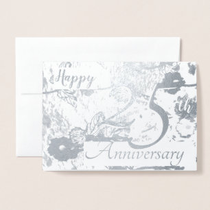 Happy 25th Silver Wedding Jubileum Blank Card Folie Kaarten