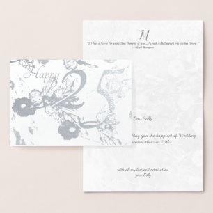 Happy 25th Silver Wedding Jubileum Folie Kaart