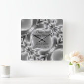 Happy 25th Silver Wedding Jubileum Vierkante Klok (Huis)