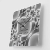 Happy 25th Silver Wedding Jubileum Vierkante Klok (Hoek)
