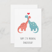 Happy 25th Wedding Jubileum Cute Dinosaurs (Voorkant / Achterkant)