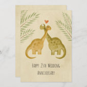 Happy 25th Wedding Jubileum Dinosaurs Kaart (Voorkant / Achterkant)
