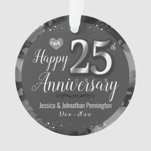 Happy 25th Wedding Jubileum Ornament (voorkant)