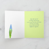 Happy 25th Wedding Jubileum Waterverf Iris Kaart (Binnen)