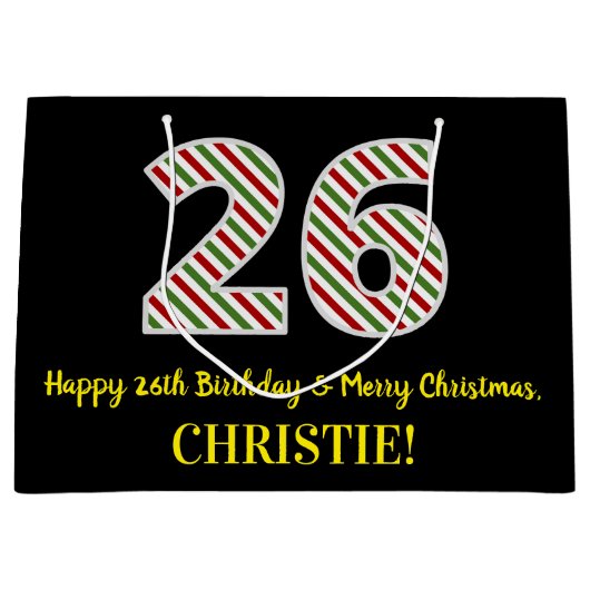 Happy 26th Birthday & Merry Kerstmis, aangepaste n Groot Cadeauzakje (Voorkant)