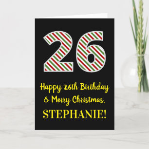Happy 26th Birthday & Merry Kerstmis, aangepaste n Kaart