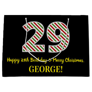 Happy 29th Birthday & Merry Kerstmis, aangepaste n Groot Cadeauzakje